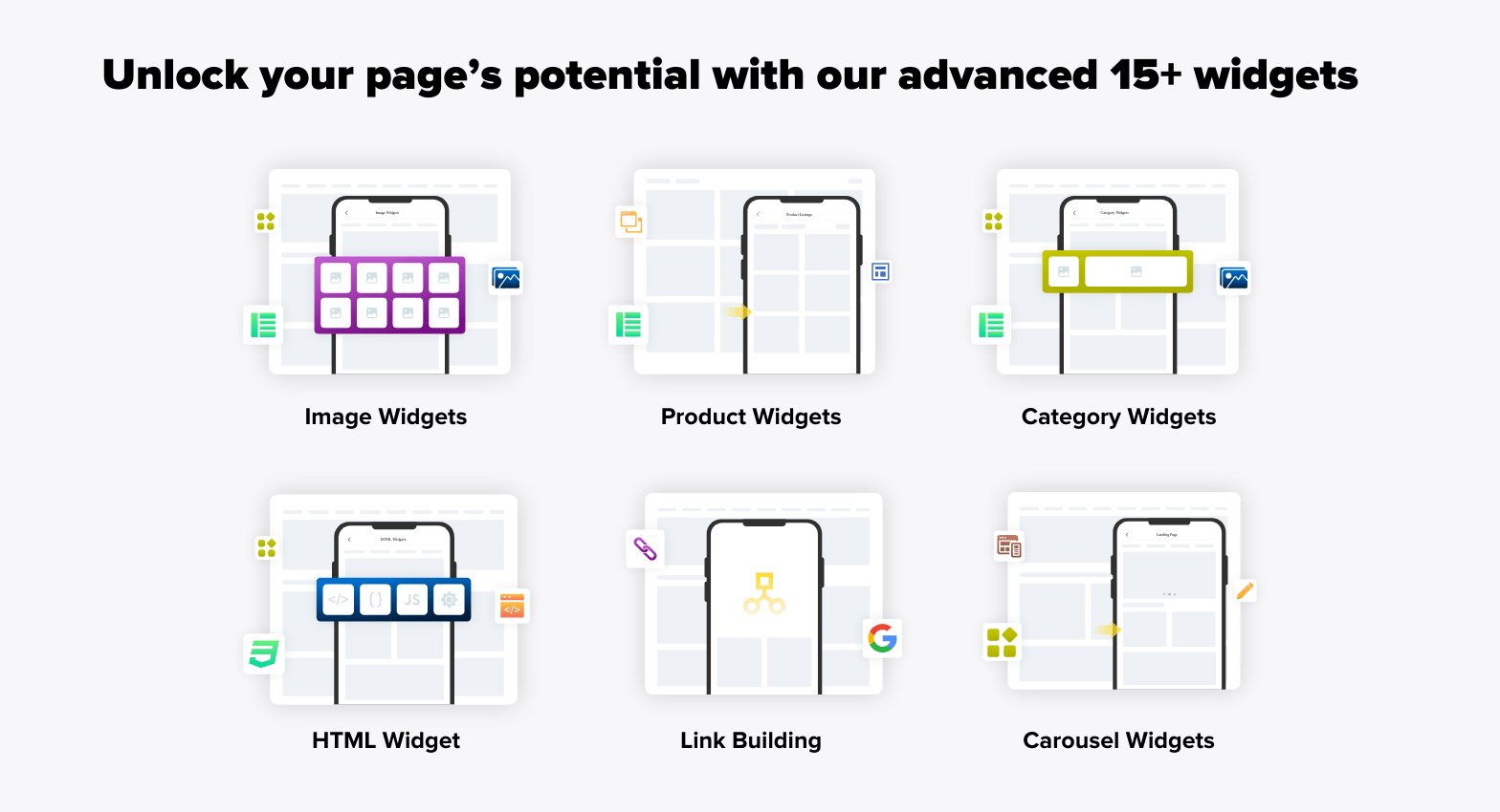 Advanced widgets to unlock the pages