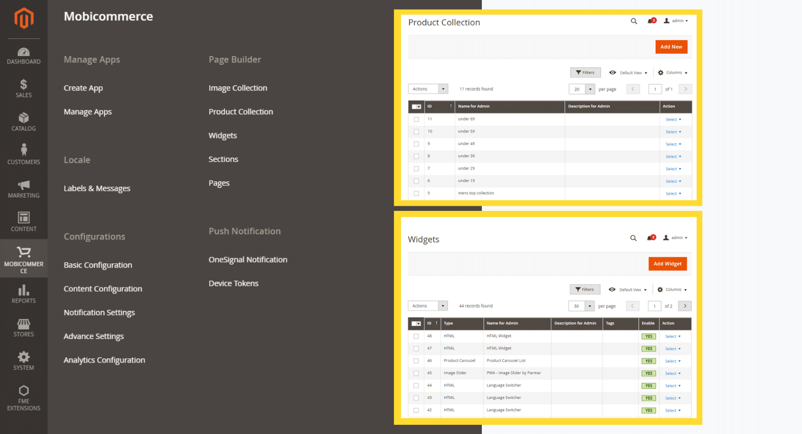 mobile focused usability for the admin 